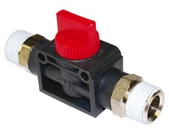 C01GG4848, Pneufit C Push-in fitting, 3/2 Shut-off valve, R1/2
