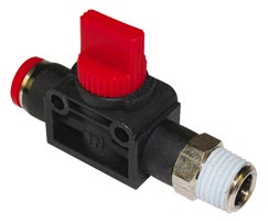 C01GH1248, Pneufit C Push-in fitting, 3/2 Shut-off valve, 12mm, R1/2