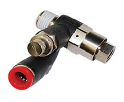 C01GN0838, Pneufit C Push-in fitting, Flow control and pilot check, 8mm, R3/8, R1/8