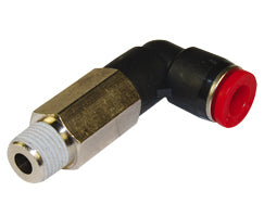 C01540638, Pneufit C Push-in fitting, Adaptor, 90° Swivel elbow extended, 6mm, R3/8