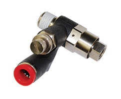 C02GN1048, Pneufit C Push-in fitting, Flow control and pilot check, 10mm, G1/2, G1/4
