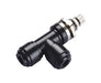 D00G41000, Pneufit D Acetal push-in fitting, Elbow, Flow control with bulkhead, 10mm