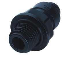 D02251048, Pneufit D Acetal push-in fitting, Adaptor, Straight parallel, 10mm, G1/2