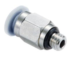 M02250306, Pneufit M Push-in fitting, Adaptor, Straight, External hex, 3mm, M6