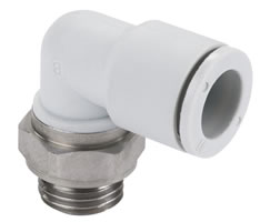 E02471048, Pneufit E Swivel Push-in fitting, Adaptor, Swivel elbow 90°, 10mm, G1/2