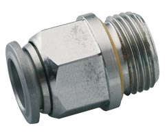 S02250418, Pneufit S Stainless steel push-in fitting, Adaptor, Straight, 4mm, G1/8