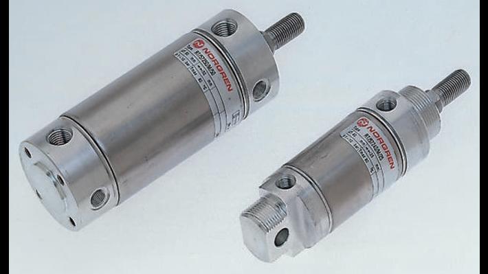Norgren RT/57240/M/25, Roundline double acting cylinder, 40mm diameter, 25mm stroke - pneumaticsystems