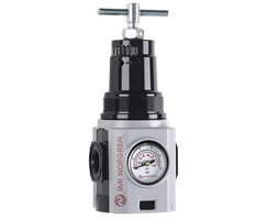 R84G-4AT-RSG, Excelon Plus general purpose pressure regulator, 1/2 PTF, 0.7-17 bar, integrated gauge