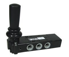 X3363802, Super X 5/3 manual valve, Black, Lever/Spring/Lever, APB, G1/4