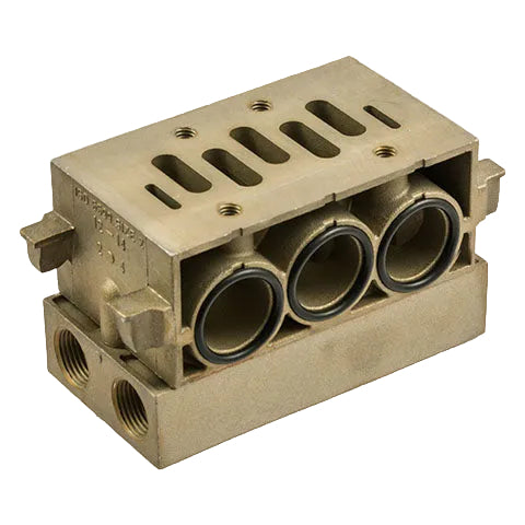 Metalwork - 0228001150 ISO 2 Manifold Base Side Connector - pneumaticsystems