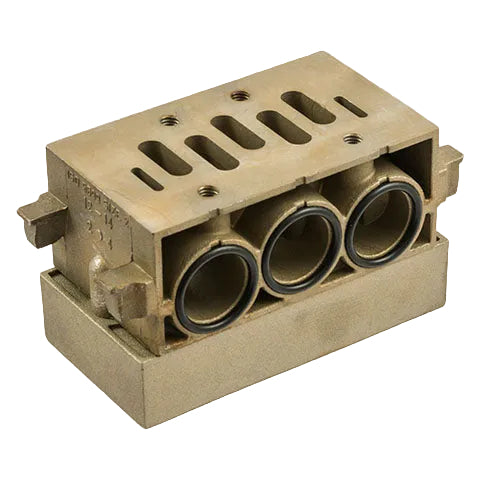 Metalwork - 0228001155 ISO 2 Pneumatic Manifold Base Back Connection Fitting - pneumaticsystems