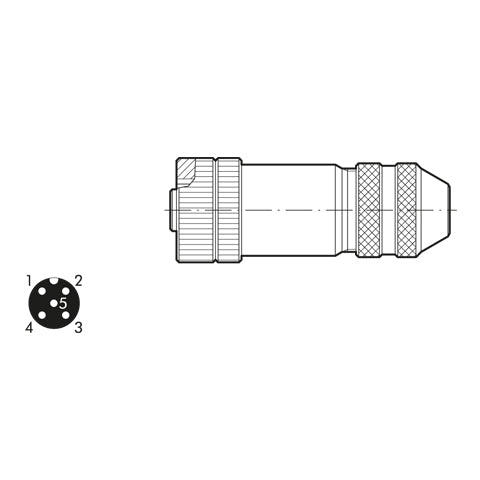 Metalwork  M12 Female Connector Bus Code A 0240009055 - pneumaticsystems