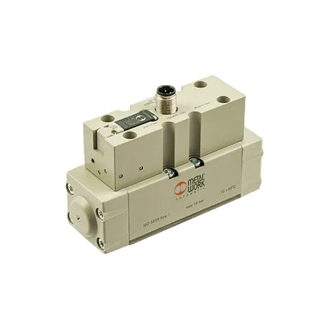 Metalwork - 7054021100 ISO 1 5/2 Solenoid/Spring Valve M12 Connection - pneumaticsystems