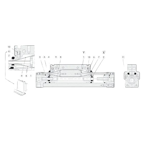 Metalwork  Rodless Cylinder 63 BANd Support White 0090635080 - pneumaticsystems