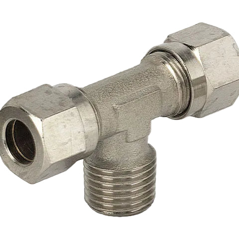 Metalwork - 2207010 B7 12/10 x 3/8 Female/Male/Female Tee Fitting - pneumaticsystems