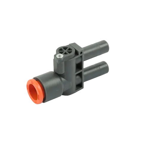 Metalwork - 02282R2Y04 EB80 Y Fitting 8mm x 2 - 10mm Output Orange - pneumaticsystems