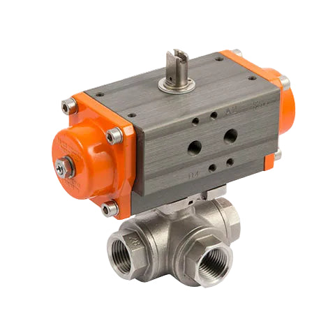 Metalwork - W0900300162 RV-Fluid 3-Way L-Port Stainless Steel Ball Valve 3/8 DN10 - pneumaticsystems