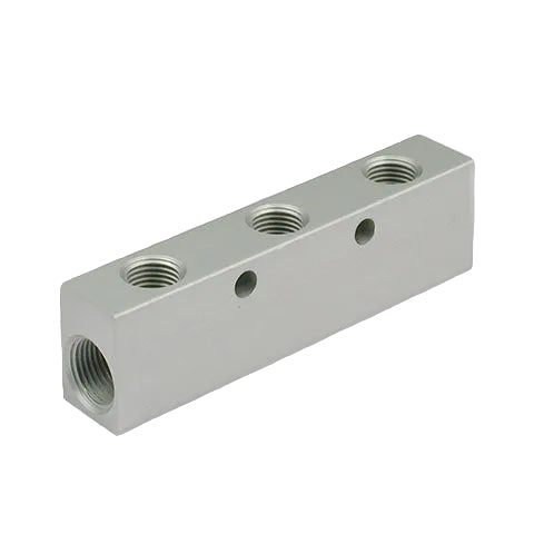 Metalwork - W0502121010 2+5 Linear Manifold 3/8" x 1/4" Pneumatic Fitting - pneumaticsystems