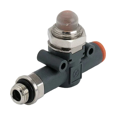 Metalwork - 9068112 Line On Line 3/8-8mm Orange Indicator Pneumatic Fitting - pneumaticsystems