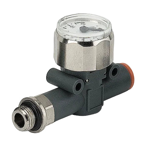 Metalwork - 9067112 Line On Line Pressure Gauge 8mm x 3/8" - pneumaticsystems