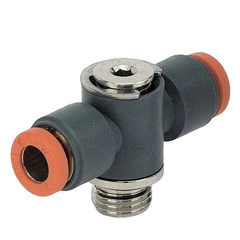 Metalwork - 2020A05 R20/A 6mm x 1/8 Techno Double Banjo Pneumatic Fitting - pneumaticsystems