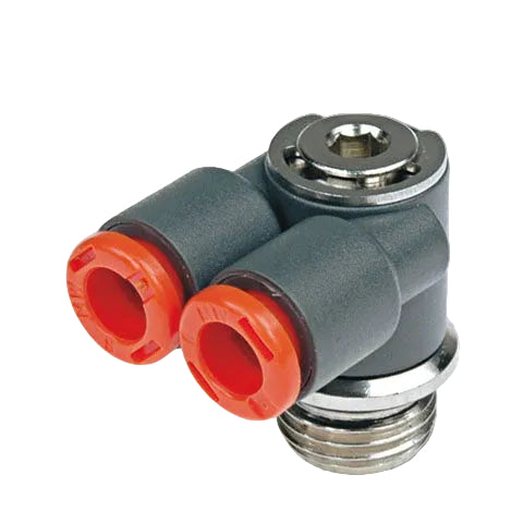 Metalwork - 2L25001 RL25 4mm x M5 Techno Y Elbow Fitting - pneumaticsystems