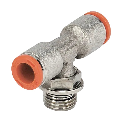 Metalwork - 2L32004 RL32 6mm x M5 Parallel Male Stud Tee Pneumatic Fitting - pneumaticsystems