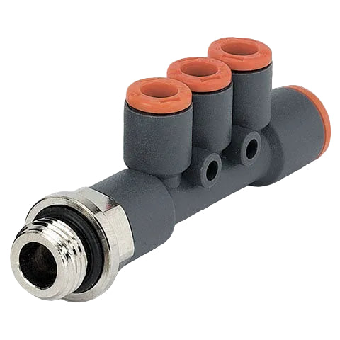 Metalwork - 2L45008 R45 8/6 x 1/4 Techno Manifold - pneumaticsystems