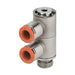 Metalwork - 2L50009 RL50 6mm x 1/4 Dual Single Banjo Fitting - pneumaticsystems