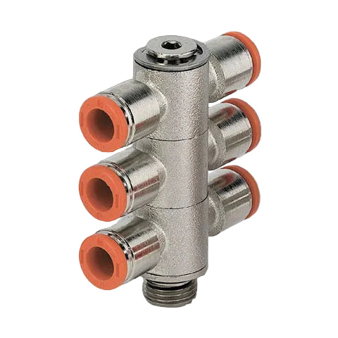 Metalwork - 2L53002 RL53 4mm x 1/8 Triple Double Banjo Pneumatic Fitting - pneumaticsystems