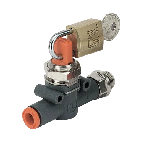 Metalwork - 9066312 Line On Line 8mm x 3/8 V3V Lock Shut Off Valve - pneumaticsystems