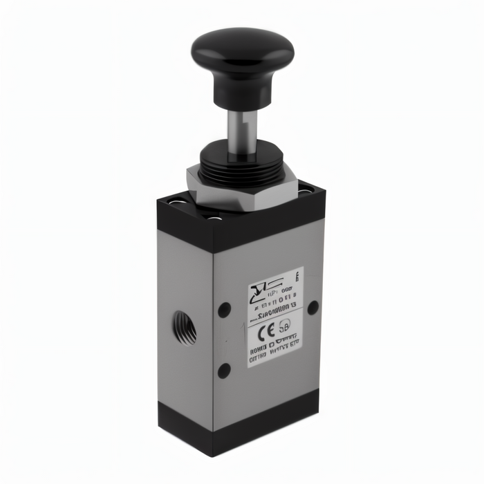 Pneumax 105.32.6.22/3 M5 - 3/2 Push Button Spring Valve Green - pneumaticsystems