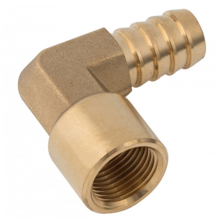 FT Pro - FET38-38 3/8" BSPP Female Elbow Hose Tails, Brass - pneumaticsystems