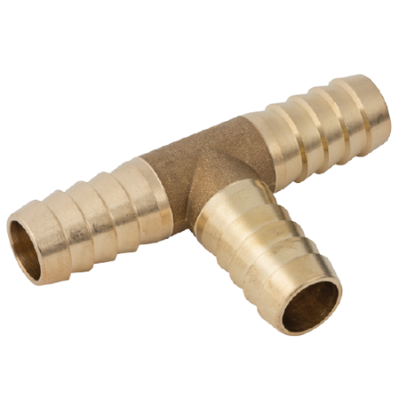 FT Pro - THT-8 08MM ID Brass Equal Hose Tail Tee - pneumaticsystems