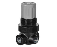 V07-100-NNLG, V07 Series, pressure relief valve, G1/8 ports, without gauge