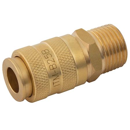 FT Pro - B25B04M BE-25B-Brass Euro Couplings 1/4" BSPP Male - pneumaticsystems