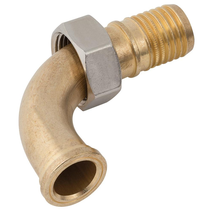 FT Pro - FPN1/2-13 13MMID X 1/2" OD 90 Elbow H/T F/FCE Brass Nickel Plated - pneumaticsystems