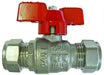 FT Pro - EPS-102460 28MM OD Brass Ball Valve Red Handle WRAS - pneumaticsystems