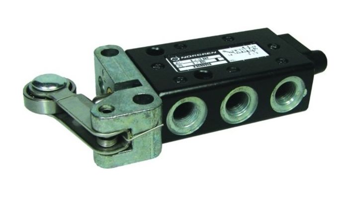 Norgren X3039302, Super X 5/2 mechanical valve, Roller lever (heavy duty)/Spring, G1/8 - pneumaticsystems