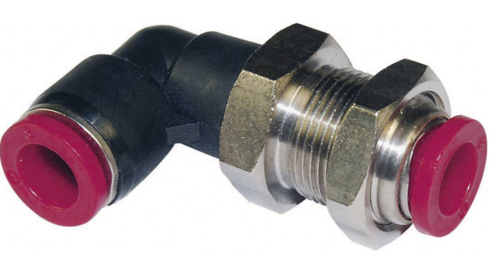 Norgren C00490400, Pneufit C Push-in fitting, Bulkhead union, Elbow, 4mm, M12x1.0 - pneumaticsystems