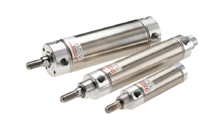Norgren RT/57263/M/160, Roundline double acting cylinder, 63mm diameter, 160mm stroke - pneumaticsystems
