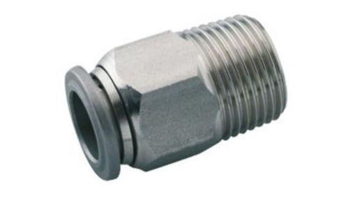 Norgren S01250628, Pneufit S Stainless steel push-in fitting, Adaptor, Straight, 6mm, R1/4 - pneumaticsystems