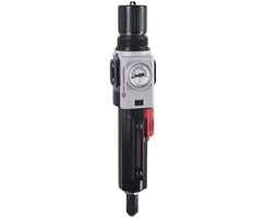 B82G-2GK-AD1-RFG, Excelon Plus filter/regulator, G1/4", 5 µm, 0.3-4 bar, automatic drain, with gauge