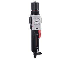 B82G-3AK-QD1-NKG, Excelon Plus Filter/Regulator, 3/8" PTF, knob, manual drain, metal bowl, 5µ, non-relieving, 4-102 psi, gauge