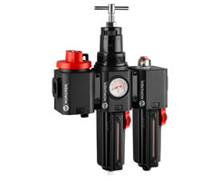 HBL84-481G, Excelon Plus box set (FRL) for extreme applications, G1/2, manual drain, with shut-off valve