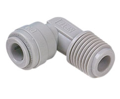 D24450628, Pneufit D Acetal push-in fitting, Adaptor, Elbow, 3/8", 1/4" NPT