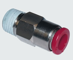 C01G30828, Pneufit C Push-in fitting, In-line non-return valve (out), 8mm, R1/4