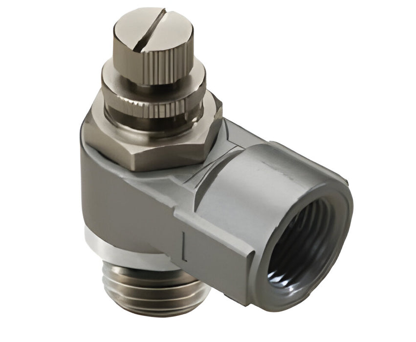 Norgren 10KA04848, Pneufit 10 Push-in fitting, Elbow flow control, Regulating out, G1/2 - pneumaticsystems