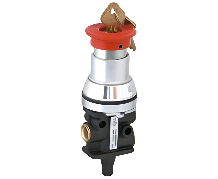 Norgren 03033502801, Super X 3/2 manual valve, Red, Button (palm)/Key, G1/8 - pneumaticsystems